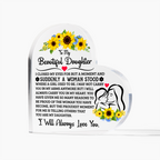 TO MY DAUGHTER PROUD ACRYLIC HEART PLAQUE
